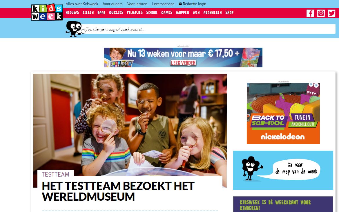 Kidsweek Wereldmuseum Superstraat