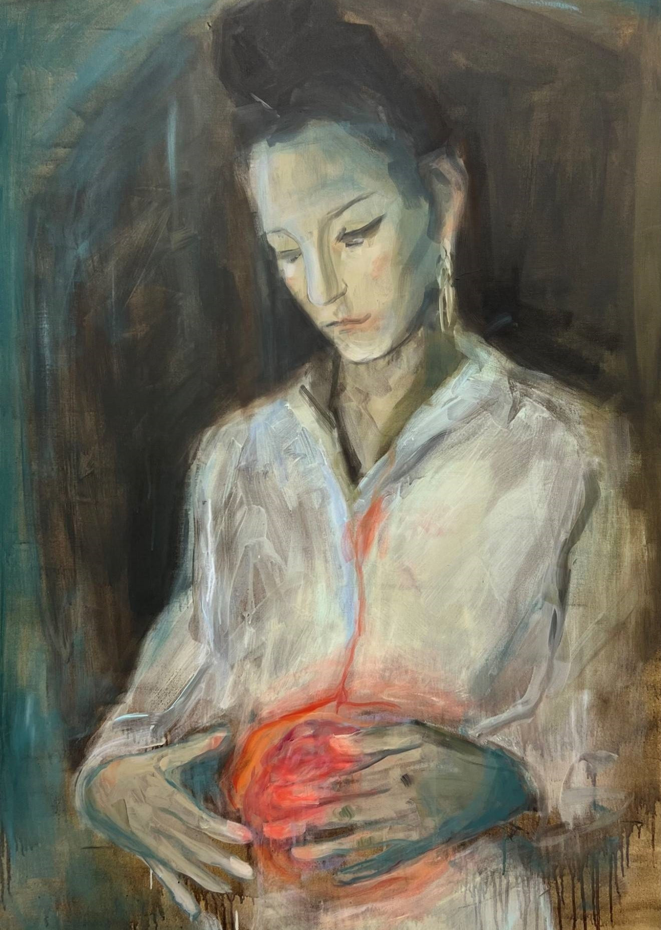 ‘Naarmioraanga’, schilderij, acrylverf op linnen, 130 × 90 cm, door Bolatta Silis-Høegh, 2023. (7307-1)  © Bolatta Silis-Høegh, ‘Naarmioraanga’