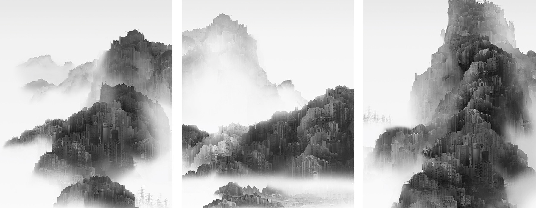Drieluik van Yang Yongliang 