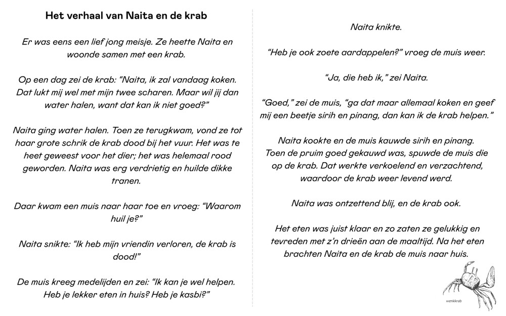 Het verhaal van naita en de krab